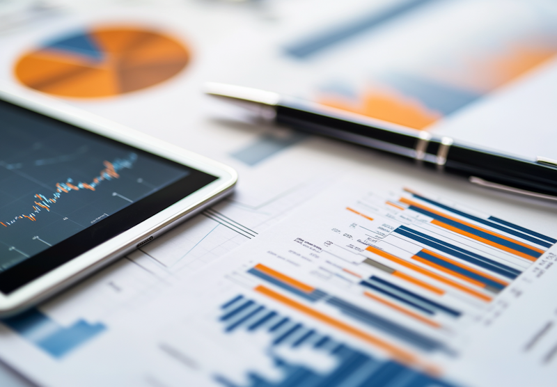 Consultor financiero profesional analizando inversiones con cliente